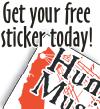 Free biz-card-sized Humboldtmusic.com Sticker, crafted from the finest quality vinyl...